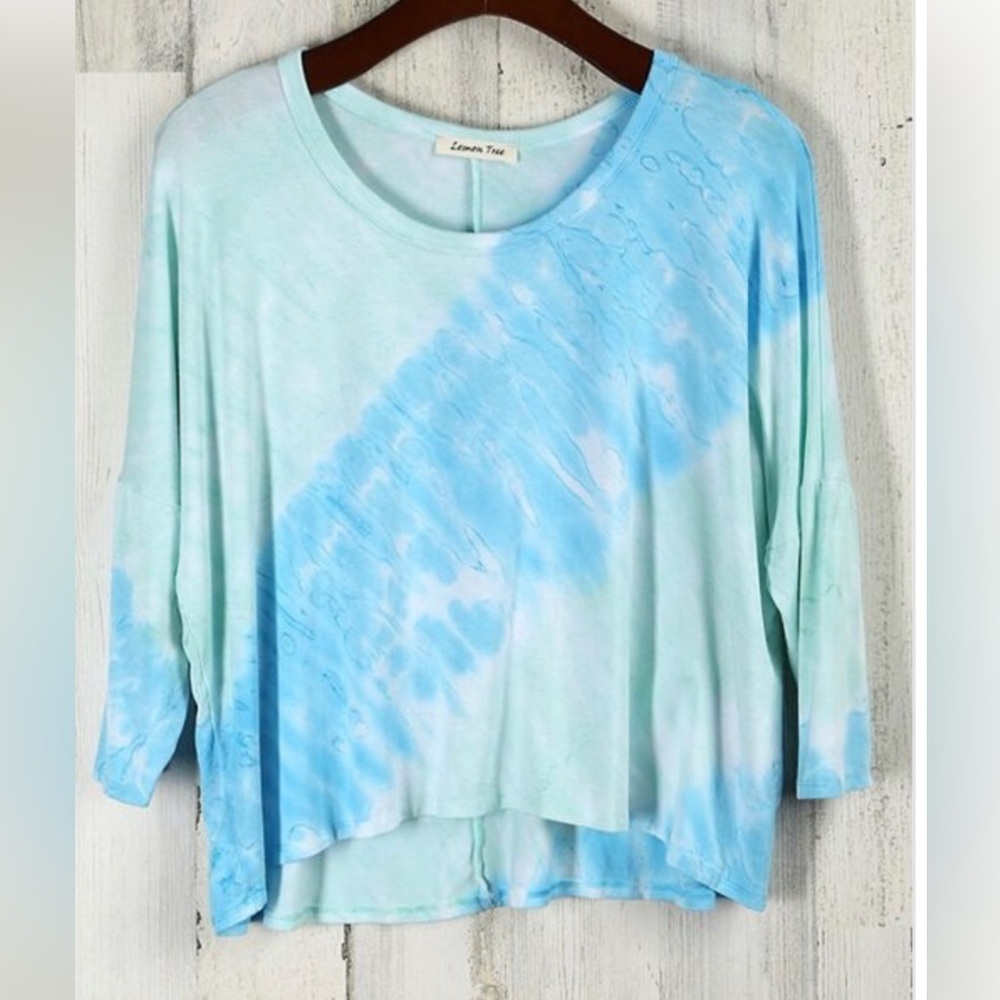 Lemon Tree Blue Tie Dye Top